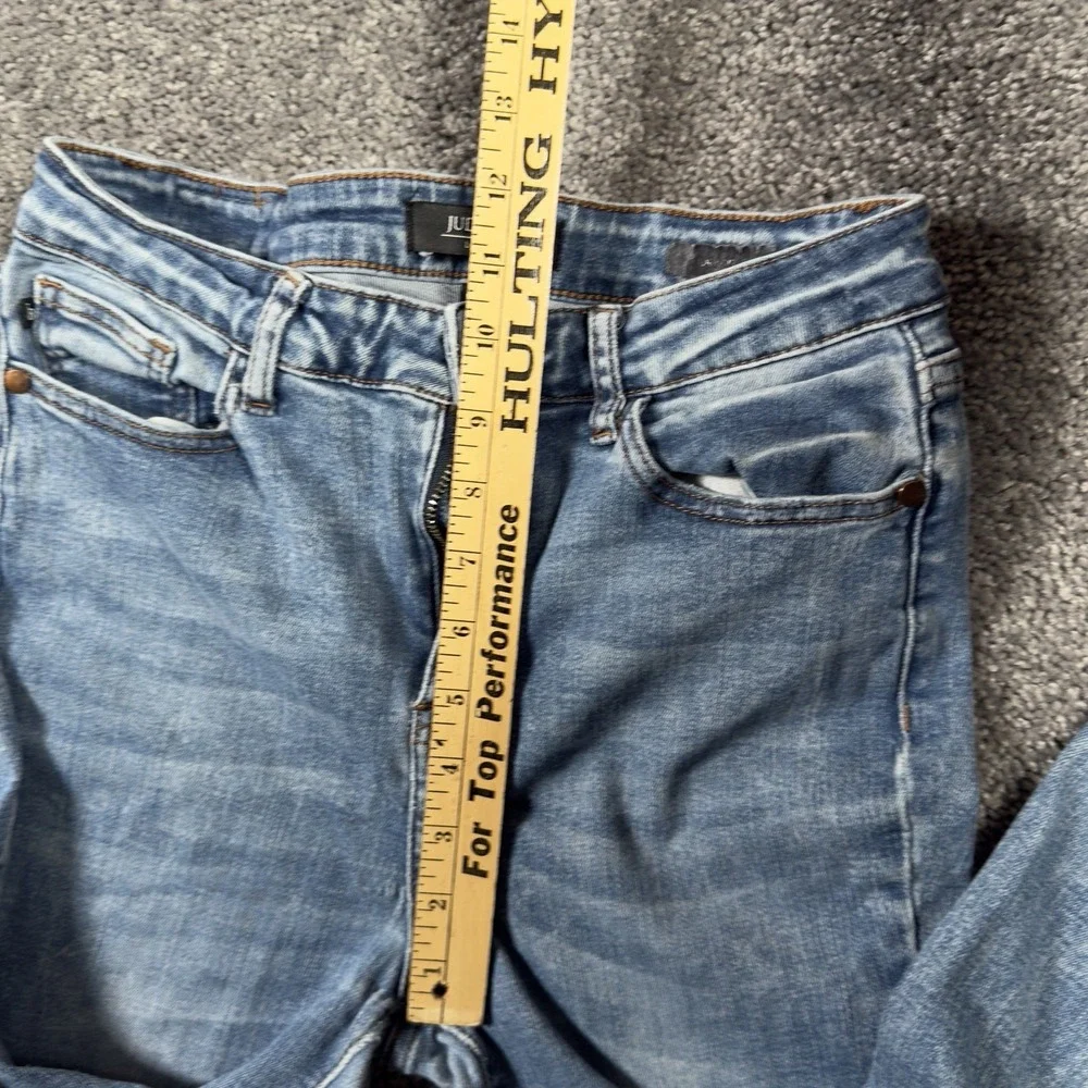 Judy Blue Skinny Fit Jeans Womens 9/29 Blue Distressed Stretch 28x27 Whiskering